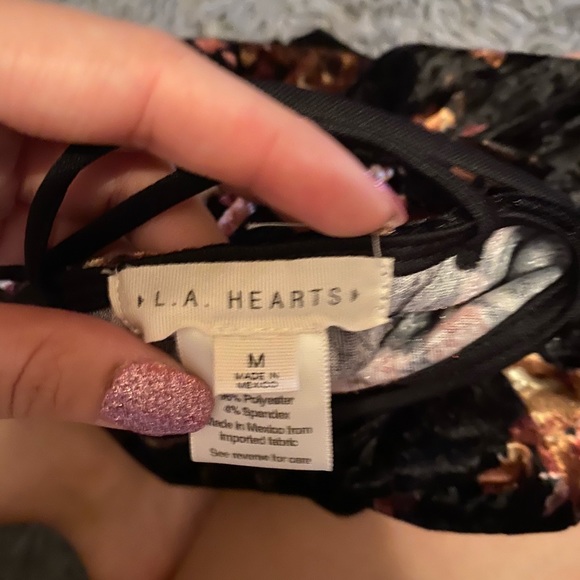 Black floral mini romper - Picture 3 of 3